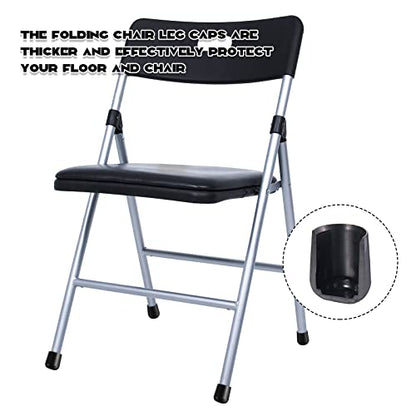 Jetec 36 Pcs 7/8 Inch Folding Chair Leg Caps Round Protectors, Black - color: Black, size: 7/8in