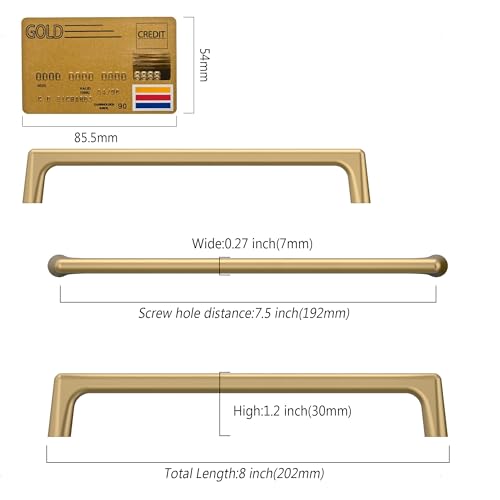 Amerdeco 10 Pack Champagne Bronze Cabinet Pulls 7.5 Inch(192MM) Hole Centers Kitchen Cabinet Handles Hardware Kitchen Handles for Cabinets Cupboard Handles Drawer Pulls ZH0041 - color: Champagne Bronze, size: 7.5" hole center