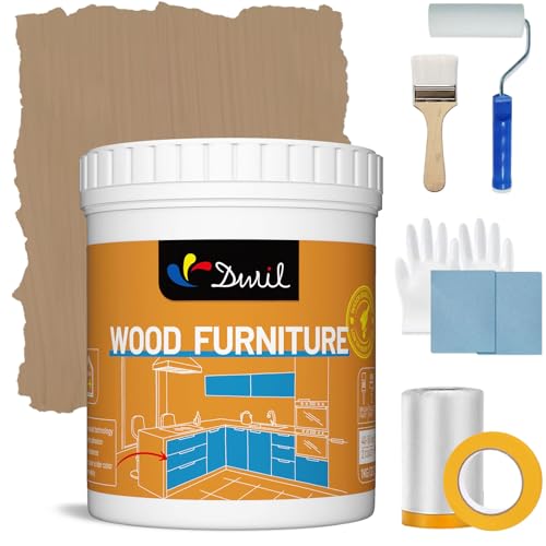 DWIL Acrylic Wood Paint for Furniture - Semi-Gloss Paint for Wood Surface Renovation, Non-Toxic & Odorless, Eco-Friendly & Healthy (32oz, Matte Walnut Shell Brown) - color: Matte Walnut Shell Brown