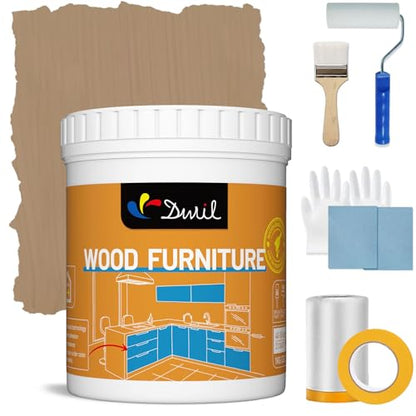 DWIL Acrylic Wood Paint for Furniture - Semi-Gloss Paint for Wood Surface Renovation, Non-Toxic & Odorless, Eco-Friendly & Healthy (32oz, Matte Walnut Shell Brown) - color: Matte Walnut Shell Brown