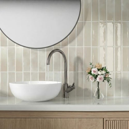 Peel and Stick Backsplash Tile for Kitchen, 10 Sheets, 11.42''x9'' - color: Beige Gray