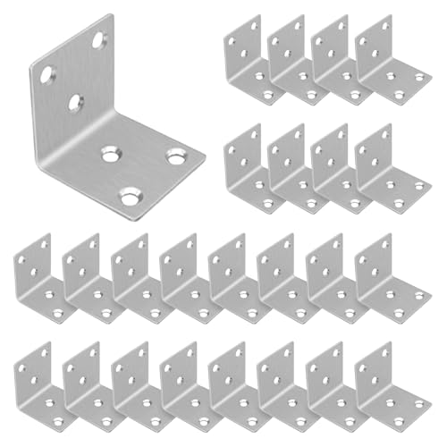 40PCS L Brackets 1.5X1.5X0.08IN 304 Stainless Steel Corner Braces - size: 1.57X1.57X0.08IN