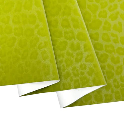 Faux Leather Leopard Roll 32 x 137 cm(12 x 54 inches) Multipurpose Synthetic Faux Leather for DIY Crafts, Earrings, Wallets, Bows, Cosmetic Bags, Handbags - Craft Making Supply (Green) - color: Green