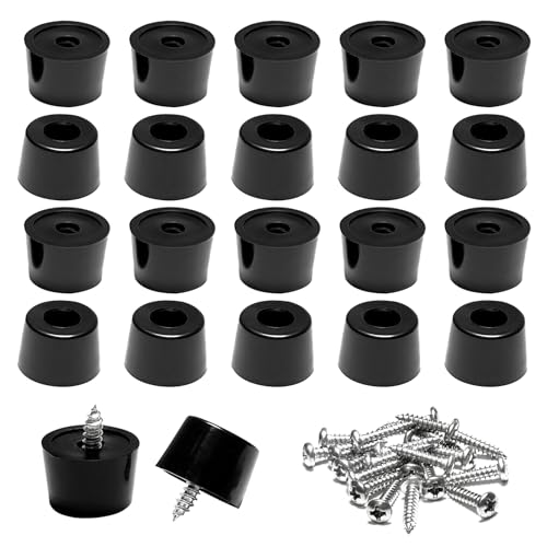 20 Pcs Rubber Feet for Cutting Board with Stainless Screws - size: 13/16" W X 1/2" H
