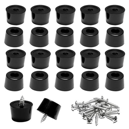 20 Pcs Rubber Feet for Cutting Board with Stainless Screws - size: 13/16" W X 1/2" H