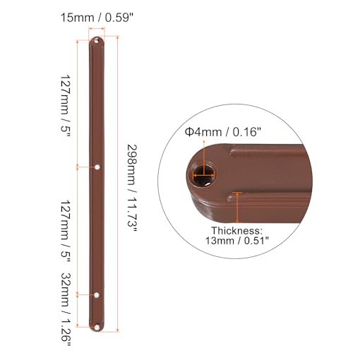 uxcell Drawer Slides, 4Pcs 300mm - Plastic Drawer Rails, Side Mounted Grooved Guide Rails for Cabinet Drawers Bedside Tables Wardrobe Dressers (Brown) - color: Brown