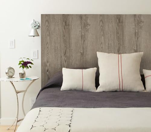 GloryTik Grey Brown Wood Grain Contact Paper Faux Wood Peel and Stick Wallpaper Wood Removable Self Adhesive Waterproof Wallpaper 78.7"X17.7" - color: Grey Brown, size: 17.7" x 78.7"