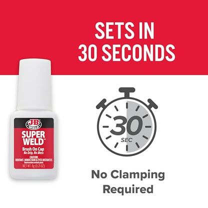J-B Weld Clear Superglue 6g Brush-On Cap, 2 Pack, - size: 6g 2 Pack