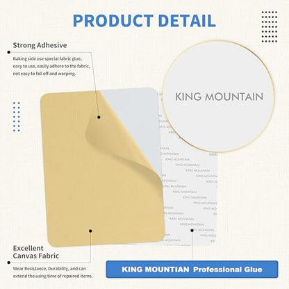 KING MOUNTAIN Canvas Repair Patch 5×8 Inch 8 Pcs Self-Adhesive Waterproof Fabric Patch for Sofas, Tents, Furniture,Tote Bags, Car Seats (Beige-1) - color: Beige-1, size: Canvas-5"W×8"L