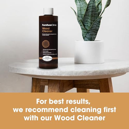 Furniture Clinic 8.5oz Natural Oak Wood Stain + 4 Pack Foam Brushes | Water Based | Fast Drying, Low Odor, & Non-Toxic | for Indoor & Outdoor Furniture and More