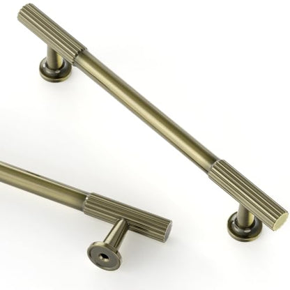Asidrama 10 Pack 5 inch Brushed Antique Bronze Kitchen Cabinet Handles - color: Brushed Antique Bronze, size: 5" Hole Center