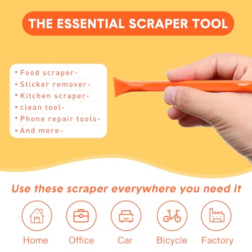 Honoson 9 Pcs Cleaning Scraper Tool, Scratch Free for Auto Detailing,None - color: Orange