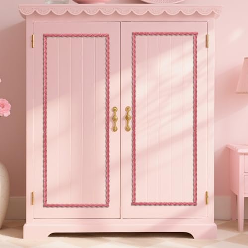 12pcs Decorative Wood Trim, 15.74in Wall Beaded Molding Strips Trim Unfinished 3D Line Bobbin Scalloped Moulding Appliques for DIY Edge Home Decor Wall Cabinet Shelf Window Door Furniture (Style 2) - style: Style 2