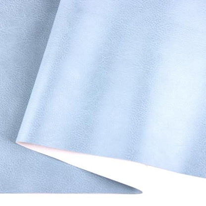 Faux Leather Sheets Fabric 54" X 36",Thick Durable Synthetic Upholstery Vinyl, Suitable for Furniture Replacement and Renovation Materials, Wallets, DIY Sewing Projects (Light Blue, 1 Yard) - color: Light Blue, size: 1 YARD