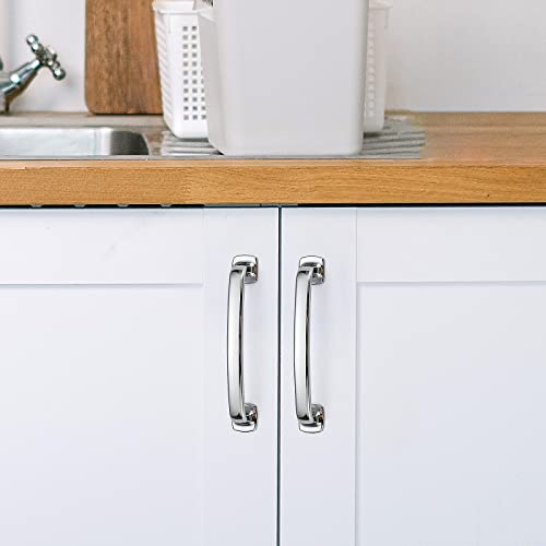 Ravinte Arch Cabinet Pulls 3-3/4in 10 Pack Polished Chrome Cabinet Handles - color: Polished Chrome, size: 3-3/4 inch hole center