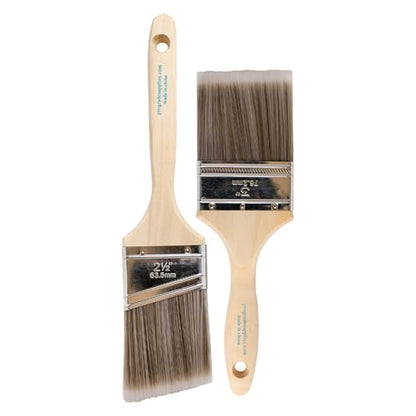 Pro Grade Paint Brushes, Flat & Angled Paint Brush Set, Walls & Trim, 2 Pc