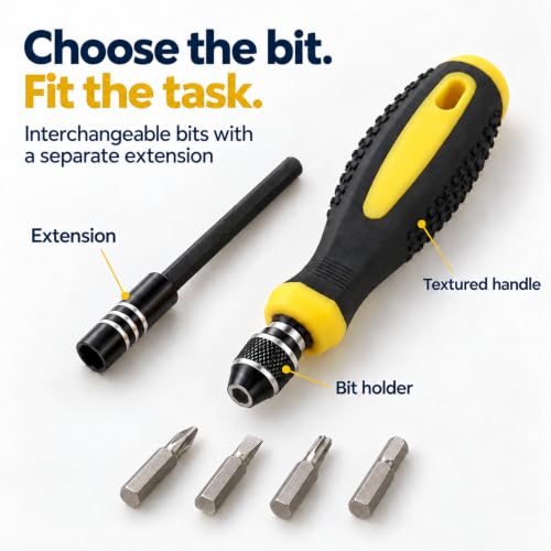 38 PCS Precision Screwdriver Set Electronics Repair Tool Kit - color: Black Yellow, size: 38PCS
