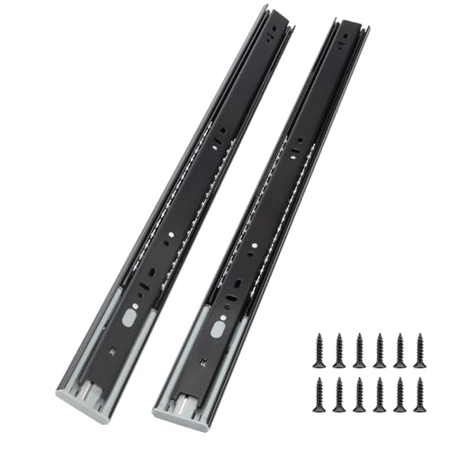 Goldenwarm 24 Inch Black Soft Close Drawer Slides 20 Pack 10 Pairs 100lb - size: 24 Inch