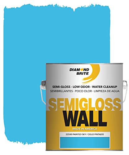 Diamond Brite Semi Gloss Latex Paint, Painted Sky, 1 Gallon, 22500-1 - color: Painted Sky, size: 128 Fl Oz (Pack of 1)