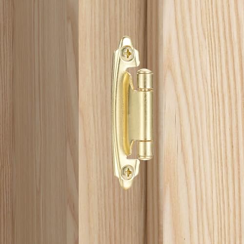 Gold Cabinet Hinges, 3/8” Inset, 4 Pack - color: Gold, size: 3/8 Inch Inset