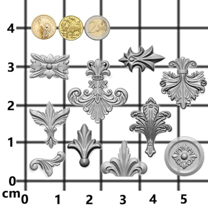 Baroque Medallion Mold for Polyclay Air Dry Clay Plaster - color: Medallion Scroll #4771