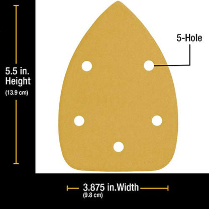 Dura-Gold Mouse Detail Sander Sandpaper, 5 Hole, 48 Assorted Grit Sanding - size: Variety Pack