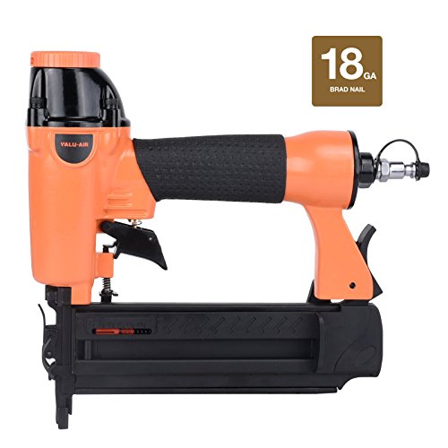Valu-Air F50Q 18 Gauge Pneumatic Brad Nailer 3/8” to 2” for Cabinet, Trim, Baseboard, Chair Rail, and Finish Work (Needs An Air Compressor)