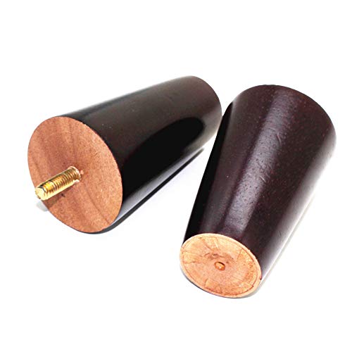 WEICHUAN 4 Inch Wood Replacement Furniture Sofa Couch Legs Set of 4 - size: 4"