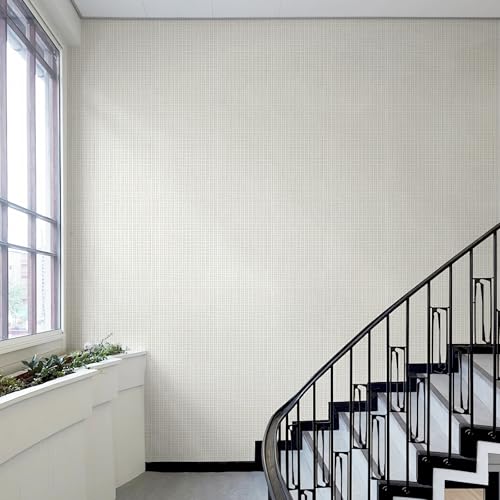 Beige Textured Peel and Stick Grasscloth Wallpaper Faux Linen Woven Contact Paper 15.7"x472" Faux Fabric Wallpaper Waterproof Self Adhesive Removable Vinyl Wall Paper for Wall Cabinets Furniture - color: Beige, size: 15.7" x 472"