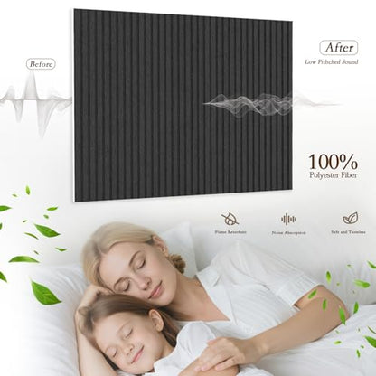 ArtVivid 6 Pack Large Acoustic Panels, Soundproof Wall Panels - color: Black, size: 24"×24"(6pcs)