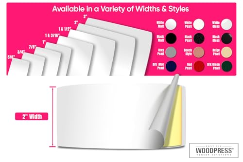 2" Matt White Peel & Stick Melamine Edge Banding, 25 ft - size: 2 inch