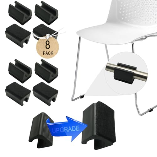 Rectangle U Shaped Sled Chair Leg Tips Cap with Felt Pads,Floor Protectors - color: 8pack-black, size: 10mm(25/64inch)-Diameter