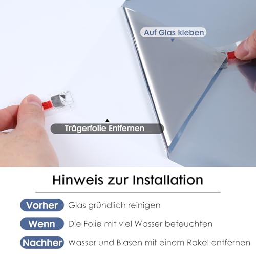 rabbitgoo Window Privacy Film One Way, 17.5" x 157.4", Silver - color: Silver, size: 17.5" x 157.4"