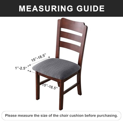 Genina Waterproof Seat Covers for Dining Room Chair Cover Set of 6 - color: Dark Gray, size: 15-19in Waterproof