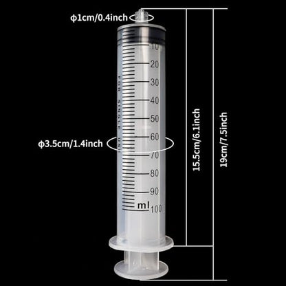 2pcs 100ml Plastic Syringes with 2pcs 47in Flexible Tubing and Luer Tips