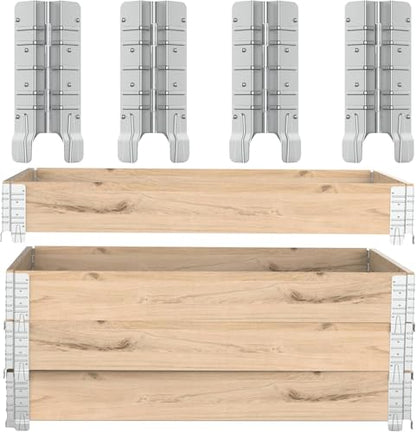 8" Pallet Collar Hinges for Raised Garden Bed Brackets 8 PCS – Heavy Duty Corner Connectors for Stackable Wooden Raised Flower Beds, Storage Boxes Corner Brackets with Removable Pin