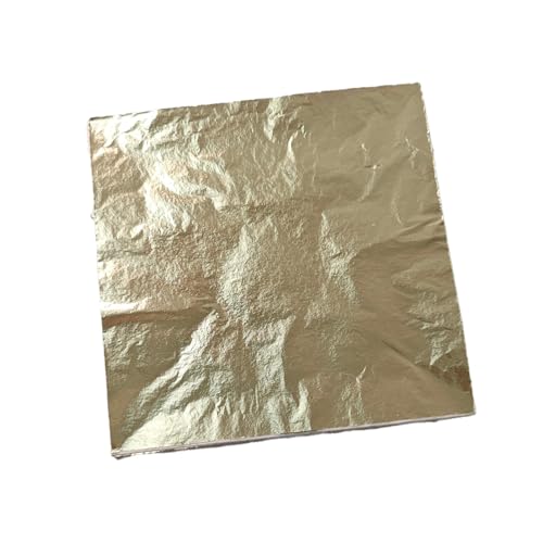 BLWAFY Imitation Gold Leaf Sheets, 6.3 x 6.3 inches, 100 Pieces, Metallic Gold, for DIY Art Projects and Crafts (100)