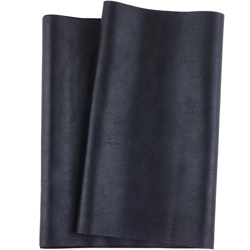 HGUAN Black Faux Leather Sheets 1 Yard Cut 54"x36" Suitable for Upholstery Furniture Seat, Handmade DIY Projects (Black) - color: Black, size: 54"X36"