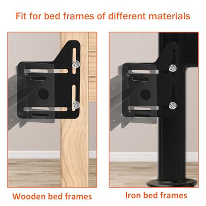 Ertuohg 2Pcs Bed Frame Brackets for Headboard, Headboard Adapter Kit, Bed Frame Adapter/Connector Plate, Adjustable Headboard Attachment for Metal Bed Frame