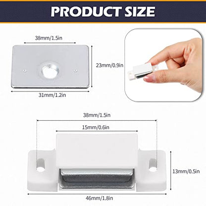 Moxweyeni 24 Pack Cabinet Magnets Magnetic Door Catch 15lb, White - color: White