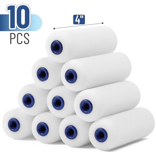 Bates- Foam Paint Roller Covers, 10 Pack, 4 Inch, High Density Foam Covers