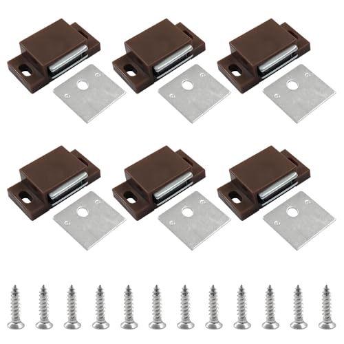 Litoexpe 6 PCS Brown Magnetic Door Catch - color: Brown