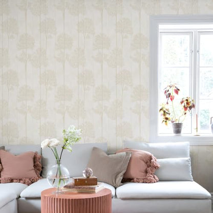 JiffDiff Warm White Self Adhesive Peel and Stick Wallpaper 17.3" X 400" - color: Warm White, size: 17.3" x 400"