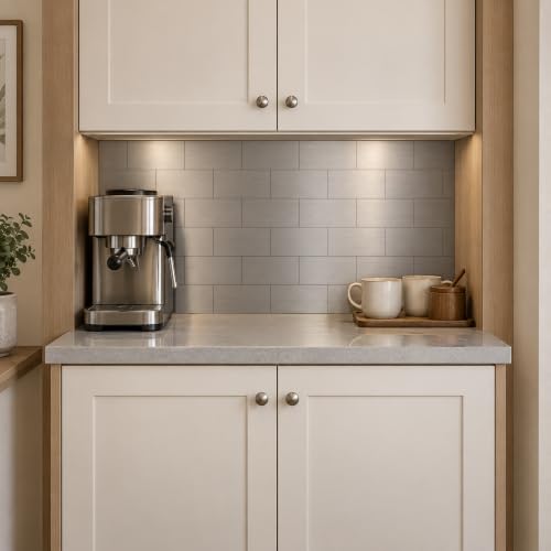 StyloVue 100 Pieces Peel and Stick Backsplash for Kitchen, 3" x 6" PVC Subway Tile Upgraded Brushed Stainless Backsplash Stick on Tile Elevate Kitchen, Bathroom, Fireplace,RV - color: Brushed Stainless