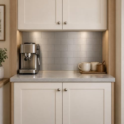 StyloVue 100 Pieces Peel and Stick Backsplash for Kitchen, 3" x 6" PVC Subway Tile Upgraded Brushed Stainless Backsplash Stick on Tile Elevate Kitchen, Bathroom, Fireplace,RV - color: Brushed Stainless