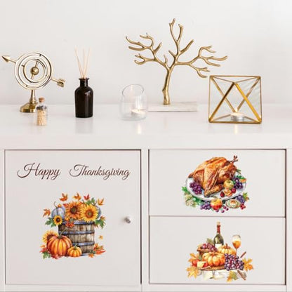 Peacoblue Thanksgiving Day Rub On Transfers for Furniture Craft 6"x12" - style: Thanksgiving Day