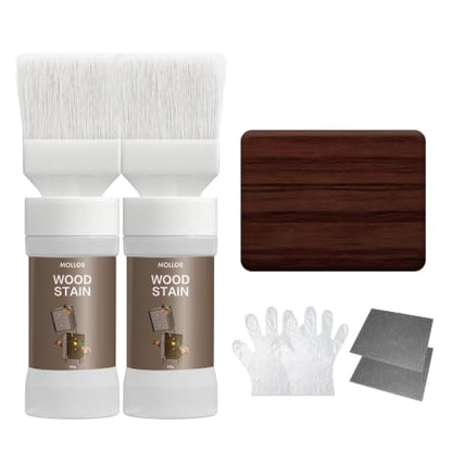 Wood Stain and Sealer, Built‑in Brush, Dark Oak, 2 Pack, 10.6 Oz - color: Dark Oak, size: 2 Pack