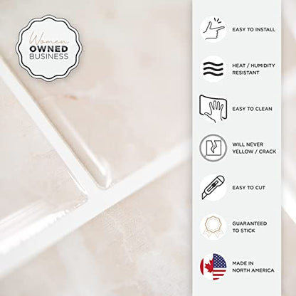 Smart Tiles Peel and Stick backsplash, Subway Latte Beige, 10.95"x9.7" - color: Latte Beige