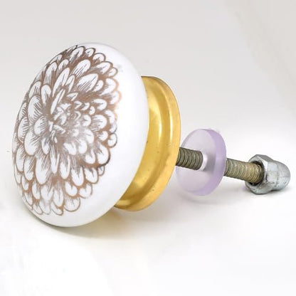 Indian Shelf Ceramic Gold Drawer Knobs for Cabinet Dresser-6 - color: Golden Style 2, size: 6 Knobs