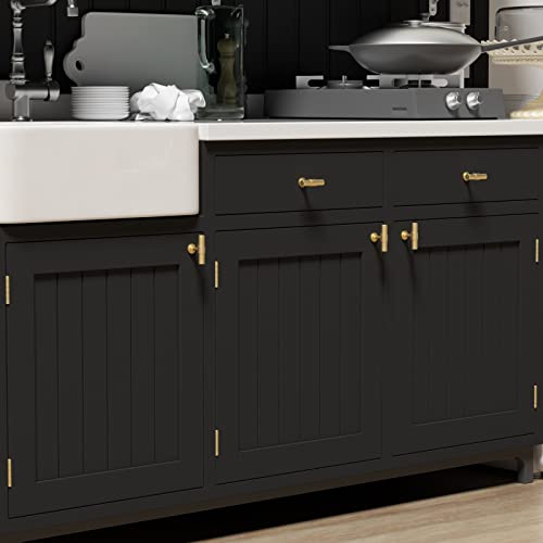 Haliwu 10 Pack Gold Cabinet Knobs Brushed Brass Drawer Knobs for Kitchen - color: Matte Gold, size: T-Bar Knob